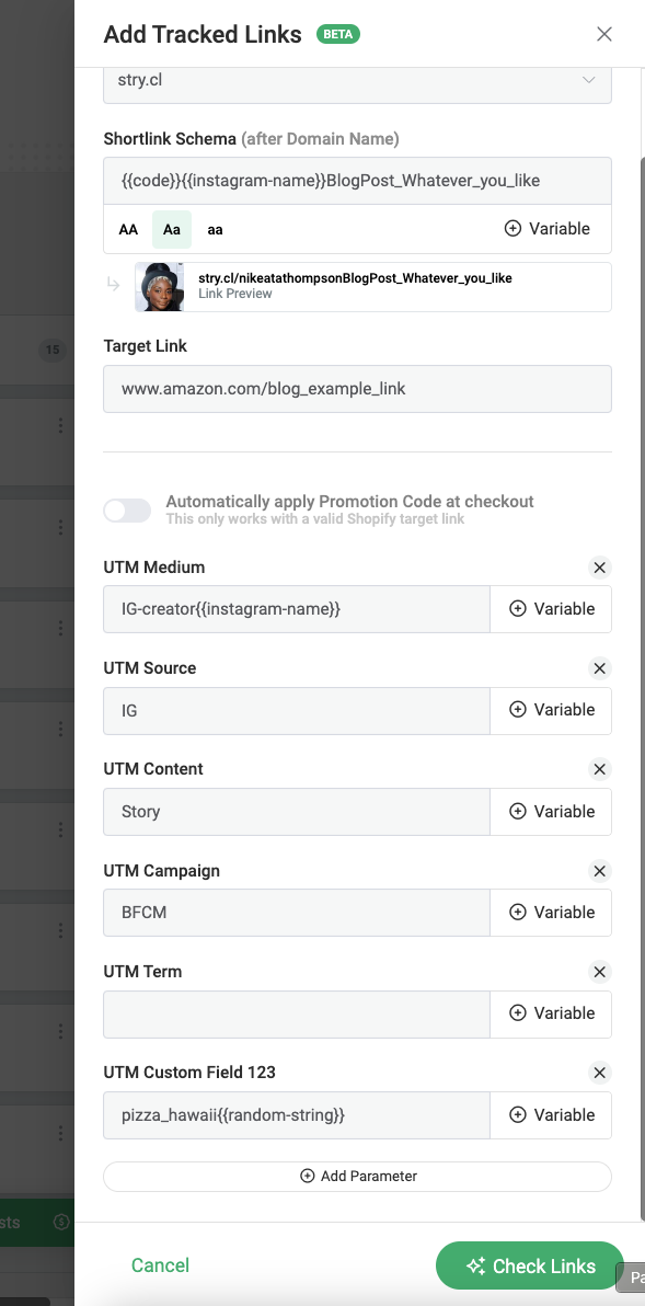 storyclash utm link tracking